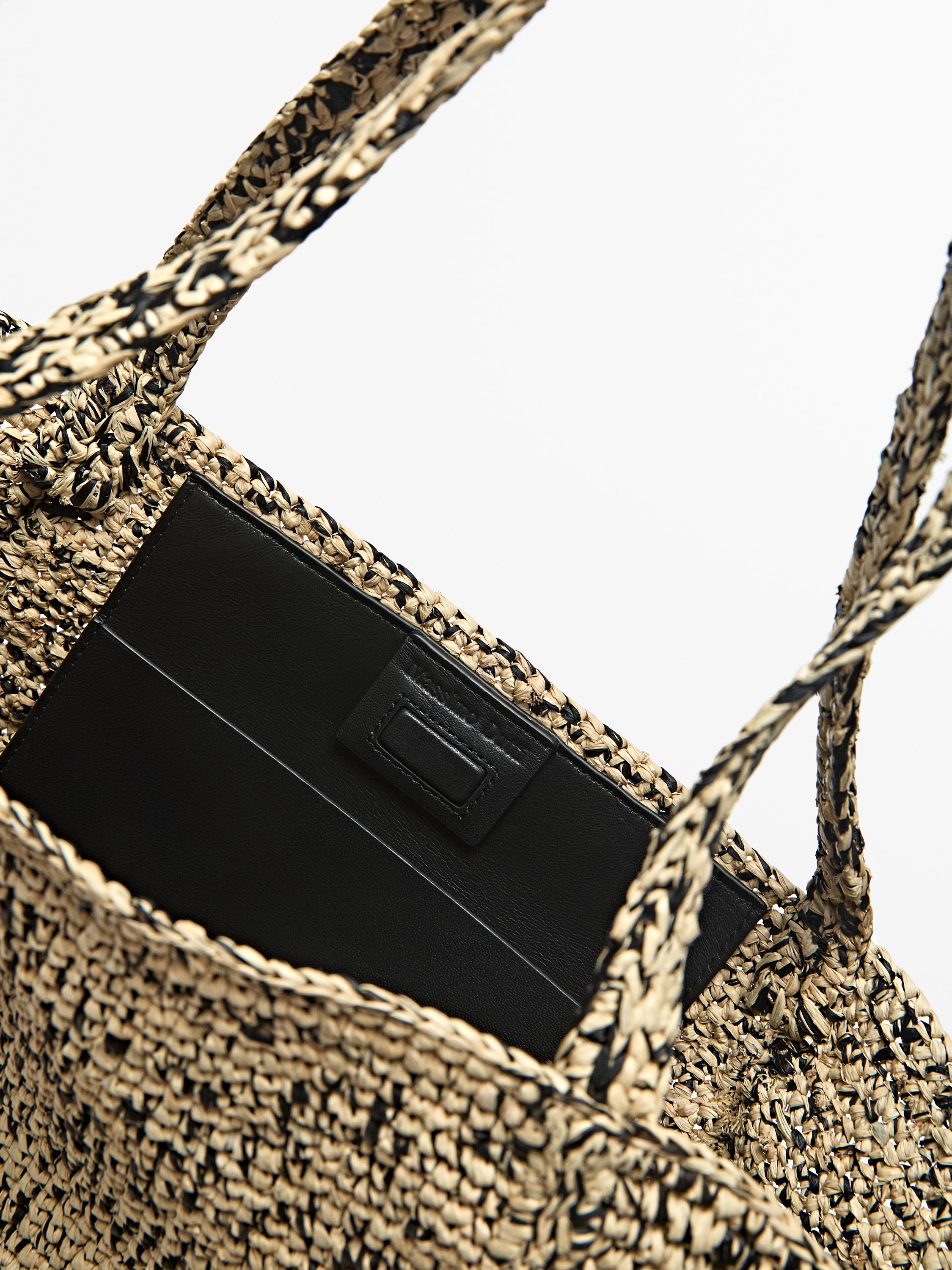 100% raffia mid-sized tote bag